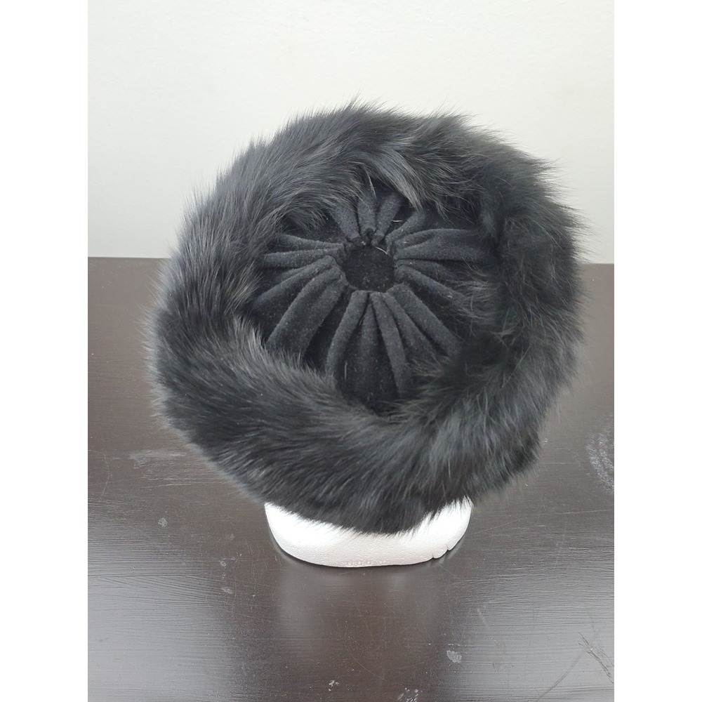 Vintage Lottie's Charlemagne Black Mink Fur Hat – 22.5″‎ Circumference - Picture 5 of 7